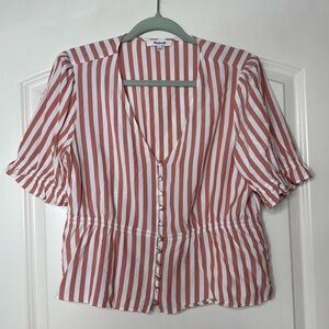 Madewell strips button blouse - Large